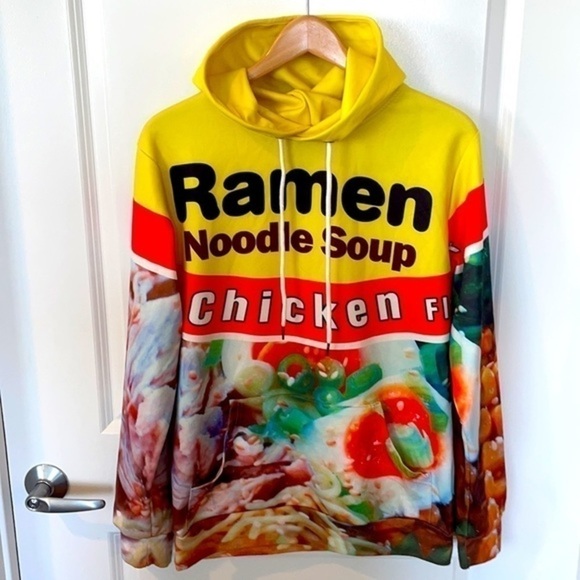 RAMEN NOODLE SOUP HOODED SWEATSHIRT, SIZE M - Picture 2 of 7
